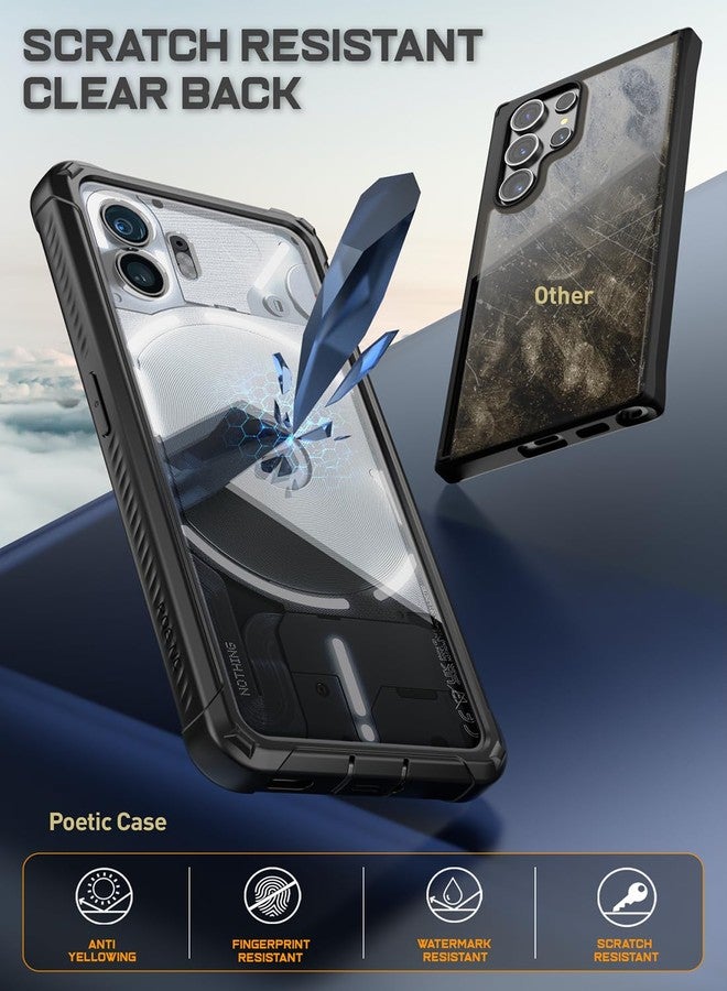 Poetic Guardian Case Compatible with Nothing Phone 2 6.7 Inch [20 FT Mil-Grade Drop Tested], Full-Body Hybrid Shockproof Bumper Cover Case with Built-in Screen Protector, Black/Clear - Image 5